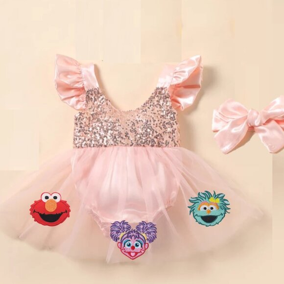 Abby Cadabby Dress romper Elmo Outfit Sesame Street Clothes Rosita Birthday - Picture 2 of 8